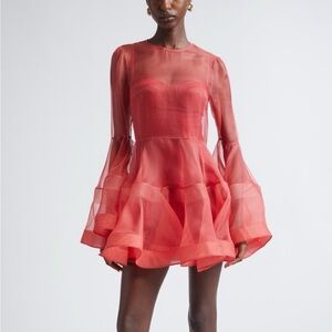 Zimmermann Rebellion Lantern Silk Organza Minidress